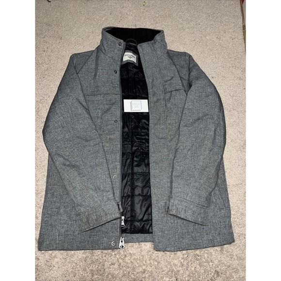 Dockers Mens Small Grey Jacket Coat Double Full Zip W/ Pockets And Buttons NWOT - Picture 1 of 3